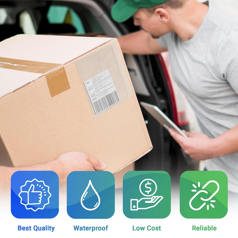 Amiff Clear Side Loading Packing List Envelopes, 9.5 x 12 Inches. 100 Pack Packing Slip Envelope Pouches. Clear Adhesive Envelope for Documents. Waterproof Self-Seal Shipping Labels Sleeves - Image 5